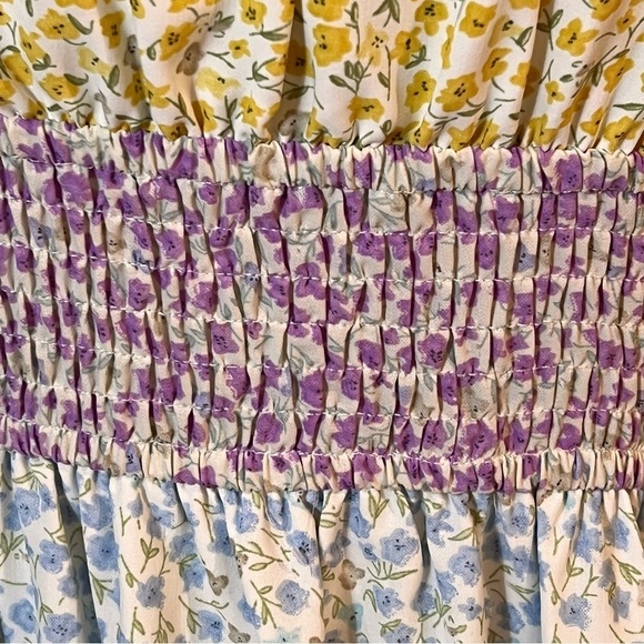 Stellah Mixed Print Tiered Maxi Dress Sz-L - Picture 9 of 15